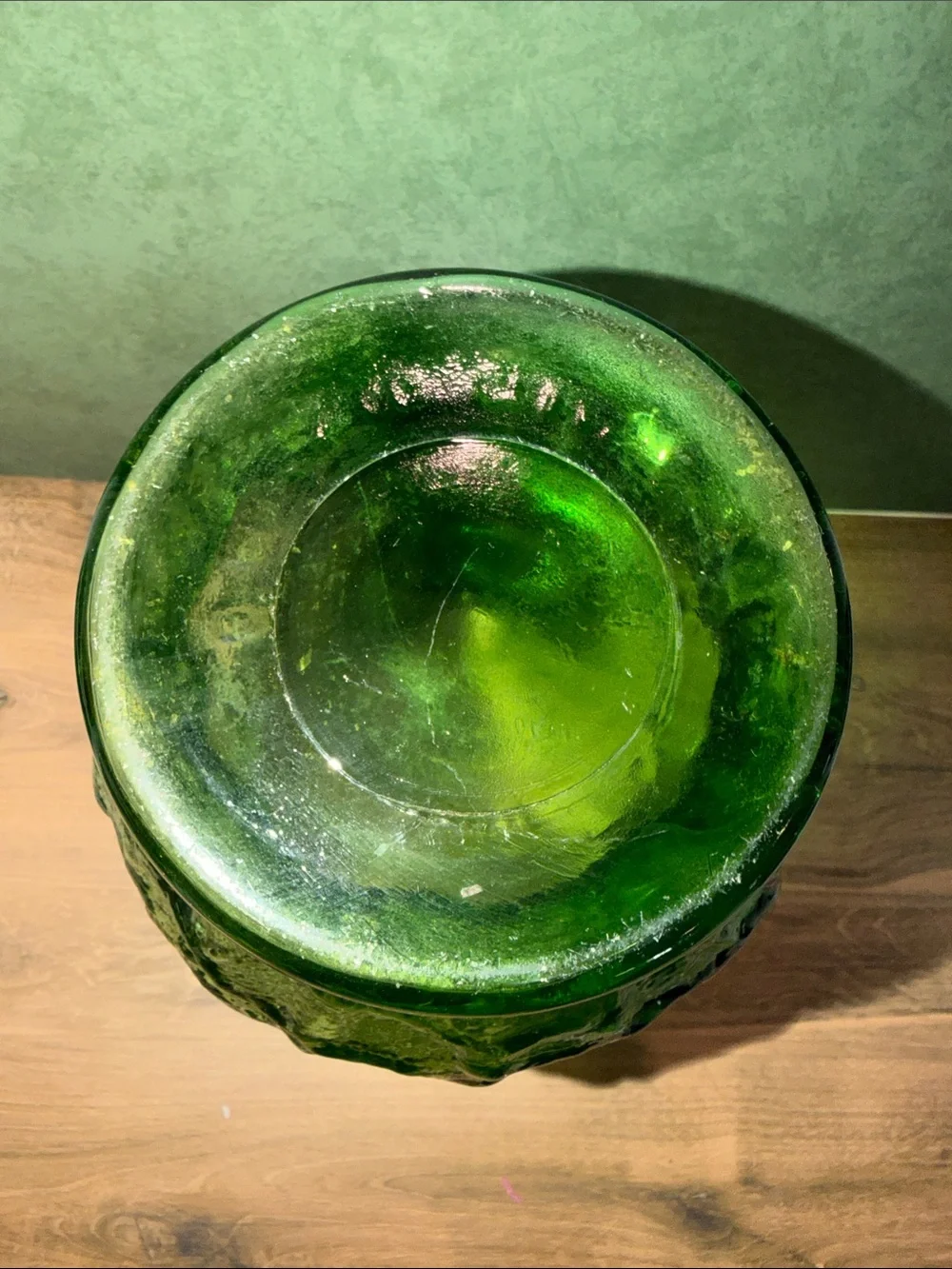 Green Textured Glass Vase - Home Accents